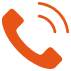 An orange icon of a telephone handset with two curved lines above it, representing a phone call or ringing—perfect for contacting New Home Decks in San Antonio, Texas.